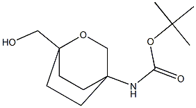 tert-butyl N-[1-(hydroxymethyl)-2-oxabicyclo[2.2.2]octan-4-yl]carbamate 结构式