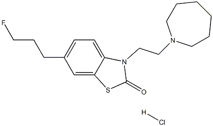 3-(2-(azepan-1-yl)ethyl)-6-(3-fluoropropyl)benzo[d]thiazol-2(3H)-one hydrochloride 结构式
