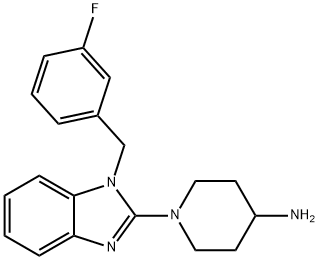 1-(1-(3-fluorobenzyl)-1H-benzo[d]imidazol-2-yl)piperidin-4-amine 结构式