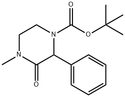 1-Piperazinecarboxylic acid, 4-methyl-3-oxo-2-phenyl-, 1,1-dimethylethyl ester 结构式