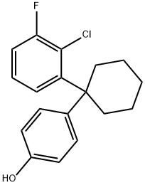 4-(1-(2-chloro-3-fluorophenyl)cyclohexyl)phenol 结构式