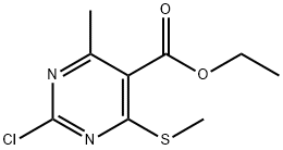 2-氯-4-甲基-6-(甲硫基)嘧啶-5-羧酸乙酯 结构式