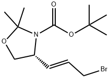 tert-butyl (4R)-4-[(E)-3-bromoprop-1-enyl]-2,2-dimethyl-oxazolidine-3-carboxylate 结构式