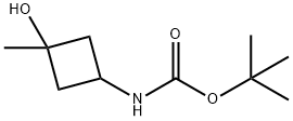 tert-butyl N-(3-hydroxy-3-methylcyclobutyl)carbamate 结构式