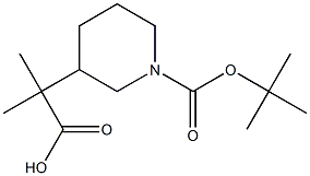 1-[(1,1-二甲基乙氧基)羰基]-Α,Α-二甲基-3-哌啶乙酸 结构式