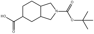 2-(叔丁氧基羰基)八氢-1H-异吲哚-5-羧酸 结构式