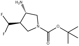 (3S,4R)-3-氨基-4-(二氟甲基)吡咯烷-1-甲酸叔丁酯 结构式
