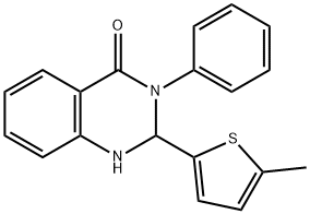 2,3-DIHYDRO-2-(5-METHYL-2-THIENYL)-3-PHENYL-4(1H)-QUINAZOLINONE 结构式