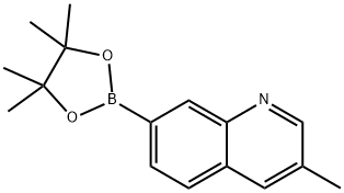 3-甲基-7-(4,4,5,5-四甲基-1,3,2-二氧硼杂环戊烷-2-基)喹啉 结构式