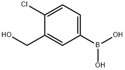 4-Chloro-3-(hydroxymethyl)phenylboronic acid 结构式