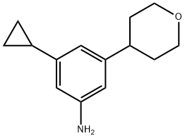 3-(4-Tetrahydropyranyl)-5-(cyclopropyl)aniline 结构式