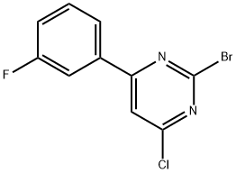 2-Bromo-4-chloro-6-(3-fluorophenyl)pyrimidine 结构式