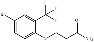 3-(4-bromo-2-trifluoromethyl-phenylsulfanyl)propionamide 结构式