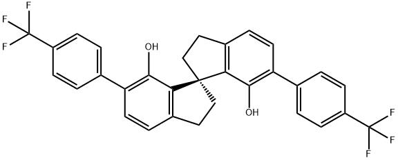 (R)-2,2',3,3'-TETRAHYDRO-6,6'-BIS[4-(TRIFLUOROMETHYL)PHENYL]-1,1'-SPIROBI[1H-INDENE]-7,7'-DIOL 结构式