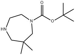 TERT-BUTYL 6,6-DIMETHYL-1,4-DIAZEPANE-1-CARBOXYLATE 结构式