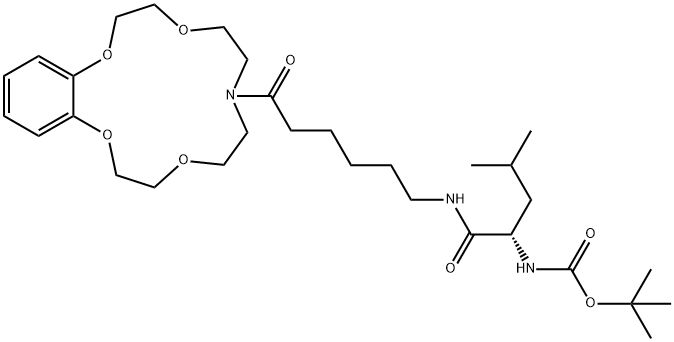 N-(N'-Tert-Butoxycarbonylleucyl-6- Aminohexanoyl)Benzoaza-15-Crown-5 结构式