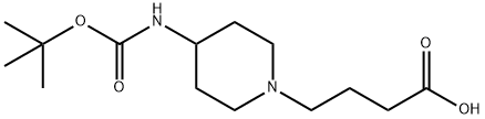 4-(4-((叔丁氧羰基)氨基)哌啶-1-基)丁酸 结构式