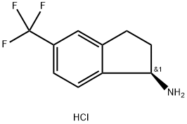 (R)-5-(三氟甲基)-2,3-二氢-1H-茚-1-胺盐酸盐 结构式