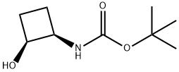 N-[(1R,2S)-2-羟基环丁基]氨基甲酸叔丁酯 结构式