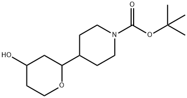 TERT-BUTYL 4-(4-HYDROXYOXAN-2-YL)PIPERIDINE-1-CARBOXYLATE 结构式