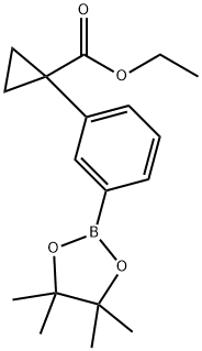 1-(3-(4,4,5,5-四甲基-1,3,2-二氧杂硼杂环戊烷-2-基)苯基)环丙烷-1-羧酸乙酯 结构式