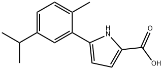 1H-Pyrrole-2-carboxylic acid, 5-[2-methyl-5-(1-methylethyl)phenyl]- 结构式