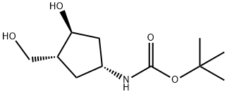 (1S,2R,4R)-4-(BOC-氨基)-2-(羟甲基)环戊醇 结构式