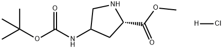 Proline, 4-[[(1,1-dimethylethoxy)carbonyl]amino]-, methyl ester, hydrochloride (1:1) 结构式