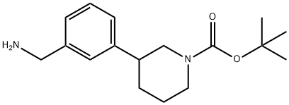 tert-butyl 3-[3-(aminomethyl)phenyl]piperidine-1-carboxylate 结构式