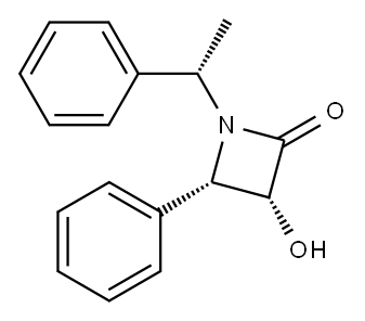 2-Azetidinone, 3-hydroxy-4-phenyl-1-[(1S)-1-phenylethyl]-, (3R,4S)- 结构式