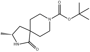 (R)-3-甲基-1-氧代-2,8-二氮杂螺[4.5]癸烷-8-甲酸叔丁酯 结构式