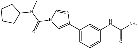 N-CYCLOPENTYL-N-METHYL-4-(3-UREIDOPHENYL)-1H-IMIDAZOLE-1-CARBOXAMIDE 结构式