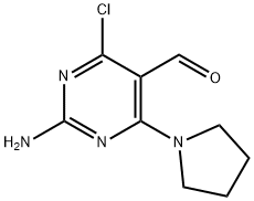 2-AMINO-4-CHLORO-6-PYRROLIDIN-1-YLPYRIMIDINE-5-CARBALDEHYDE 结构式