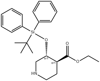 (3R,4S)-ethyl 3-((tert-butyldiphenylsilyl)oxy)piperidine-4-carboxylate 结构式
