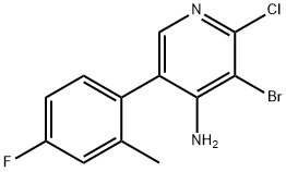 4-Amino-2-chloro-3-bromo-5-(4-fluoro-2-methylphenyl)pyridine 结构式