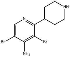 4-Amino-3,5-dibromo-2-(piperidin-4-yl)pyridine 结构式