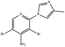 4-Amino-3,5-dibromo-2-(4-methylimidazol-1-yl)pyridine 结构式