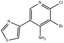 4-Amino-2-chloro-3-bromo-5-(thiazol-4-yl)pyridine 结构式