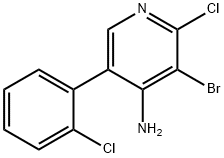 4-Amino-2-chloro-3-bromo-5-(2-chlorophenyl)pyridine 结构式