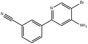 4-Amino-3-bromo-6-(3-cyanophenyl)pyridine 结构式
