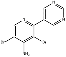 4-Amino-3,5-dibromo-2-(pyrimidin-5-yl)pyridine 结构式