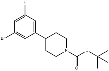 3-Fluoro-5-(N-Boc-piperidin-4-yl)bromobenzene 结构式