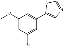 3-Methoxy-5-(thiazol-5-yl)bromobenzene 结构式