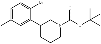 2-(N-Boc-Piperidin-3-yl)-4-(methyl)bromobenzene 结构式