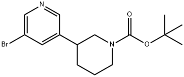 3-Bromo-5-(N-Boc-piperidin-3-yl)pyridine 结构式