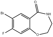 7-bromo-8-fluoro-2,3,4,5-tetrahydro-1,4-benzoxazepin-5-one 结构式