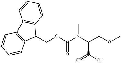 (2S)-2-({[(9H-fluoren-9-yl)methoxy]carbonyl}(methyl)amino)-3-methoxypropanoic acid 结构式