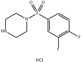 1-(3,4-difluorobenzenesulfonyl)piperazine hydrochloride 结构式