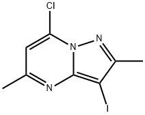 7-Chloro-3-iodo-2,5-dimethyl-pyrazolo[1,5-a]pyrimidine 结构式