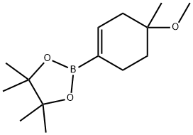 2-(4-甲氧基-4-甲基环己-1-烯-1-基)-4,4,5,5-四甲基-1,3,2-二氧硼杂环戊烷 结构式